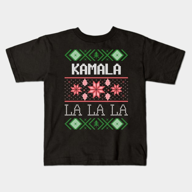 kamala lalala ugly christmas sweater Kids T-Shirt by natashawilona